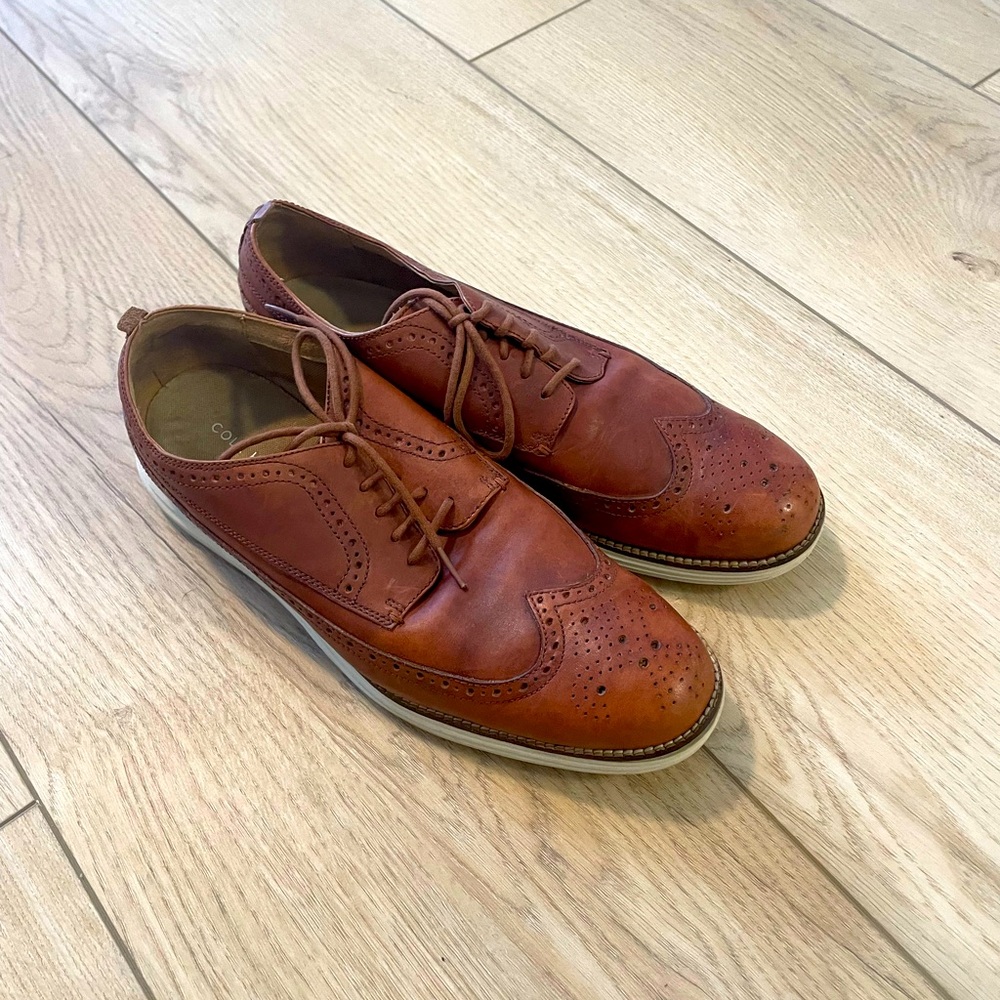 Tan leather Cole Haan casual work shoes. Men’s size 11